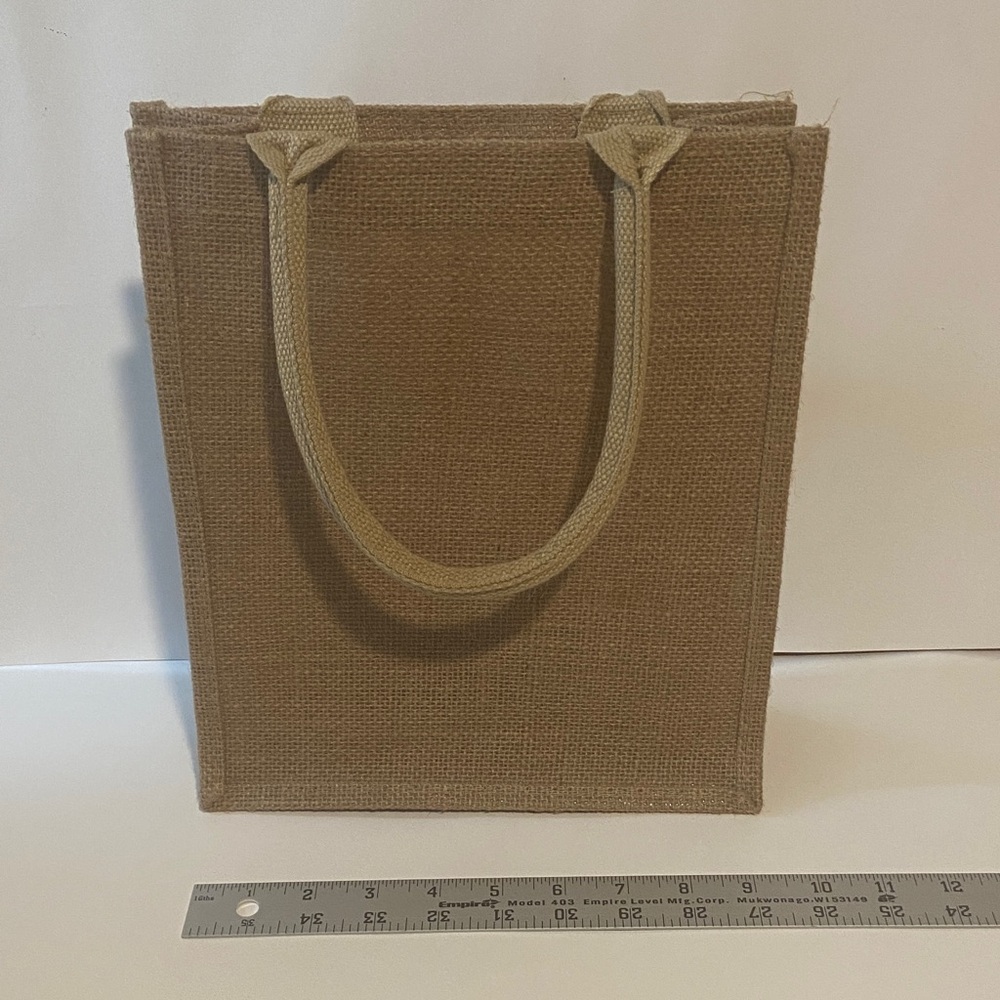 Tan Jute Tote Bag - Picture 1 of 4